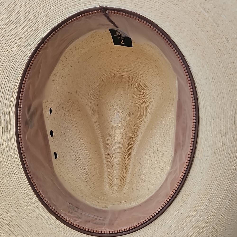 DALLAS HATS Men's Cream Cowboy Hat with Brown Band - Picture 9 of 13